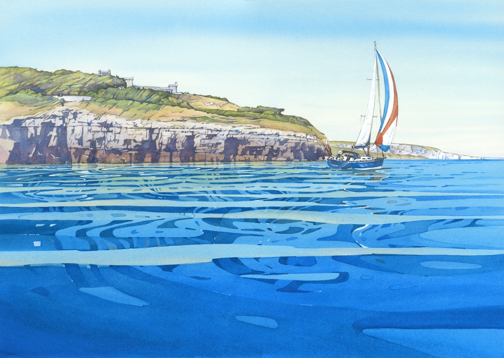 Sailing Past Durlston Castle